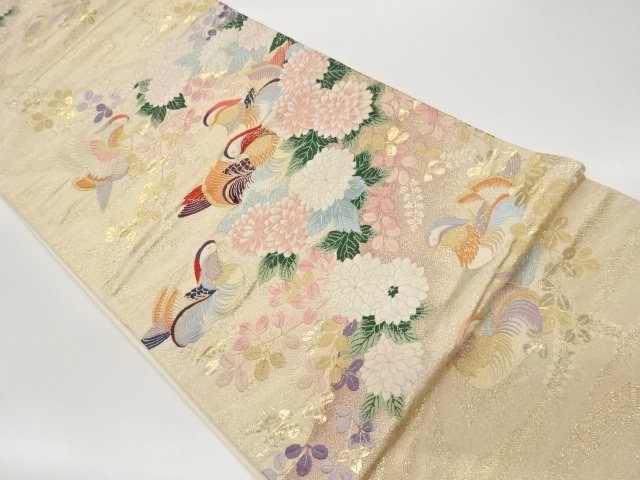 JAPANESE FUKURO OBI / WOVEN BALLOON FLOWER